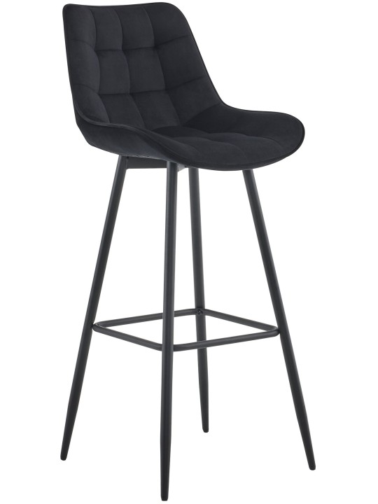 Scaun de bar Dartford catifea, negru Scaun de bar Dartford catifea, negru
