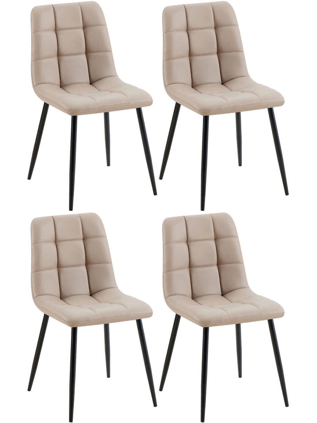 Set de 4 scaune de sufragerie Antibes piele artificială, taupe