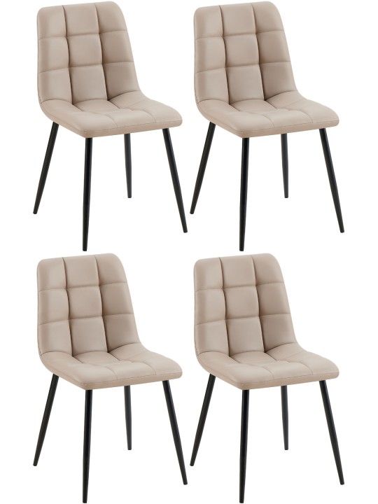 Set de 4 scaune de sufragerie Antibes piele artificială, taupe
