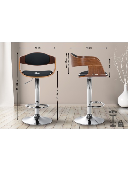 Scaun de bar Kingston C, nuc/negru