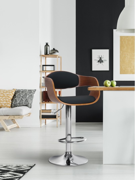 Scaun de bar Kingston C, nuc/negru