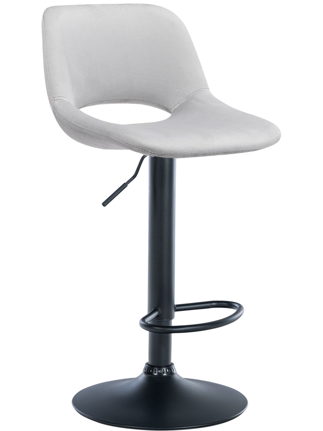 Scaun de bar Camden catifea, gri deschis