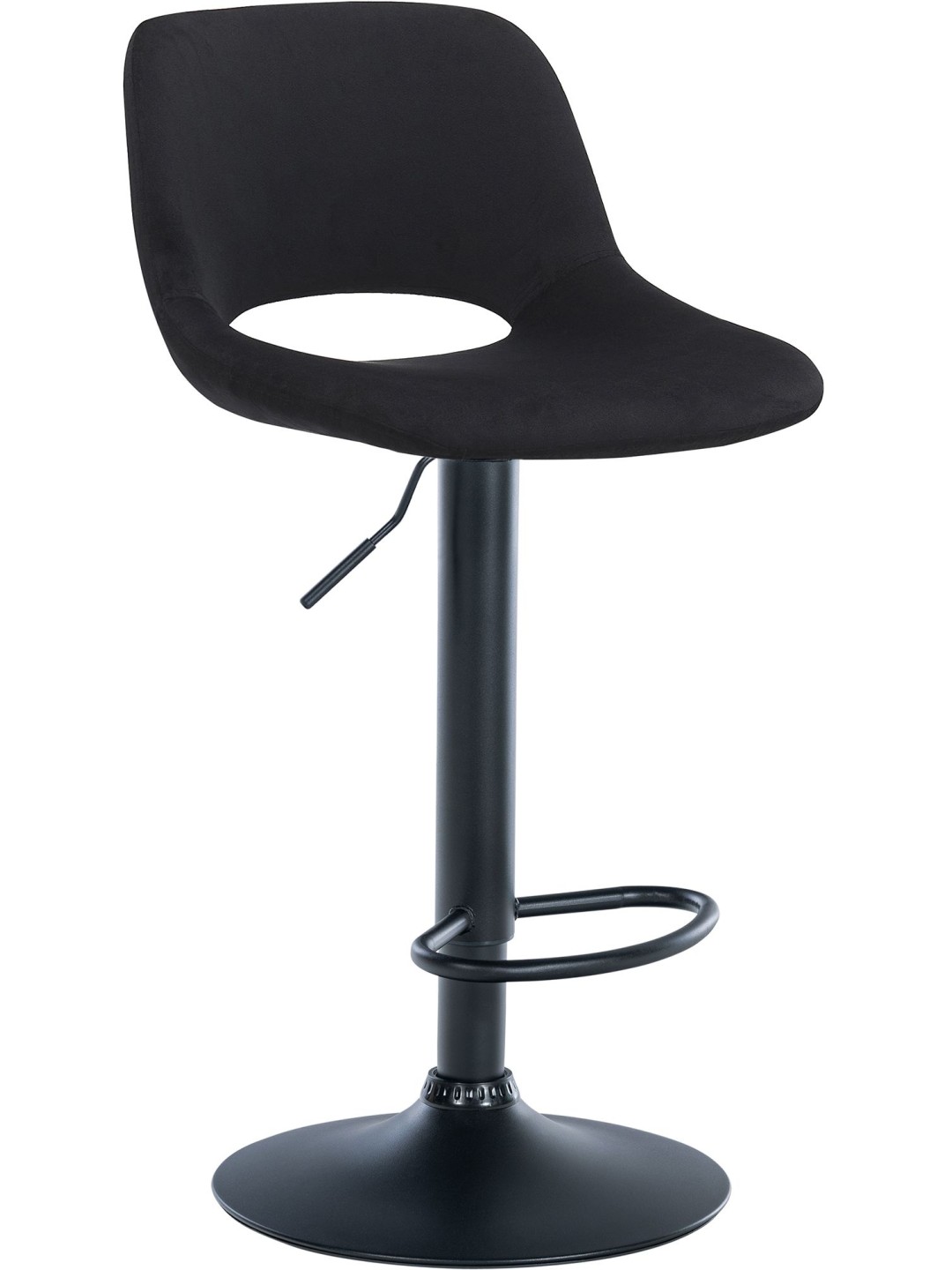 Scaun de bar Camden catifea, negru
