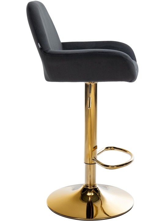Scaun de bar Braga Gold Velvet, negru