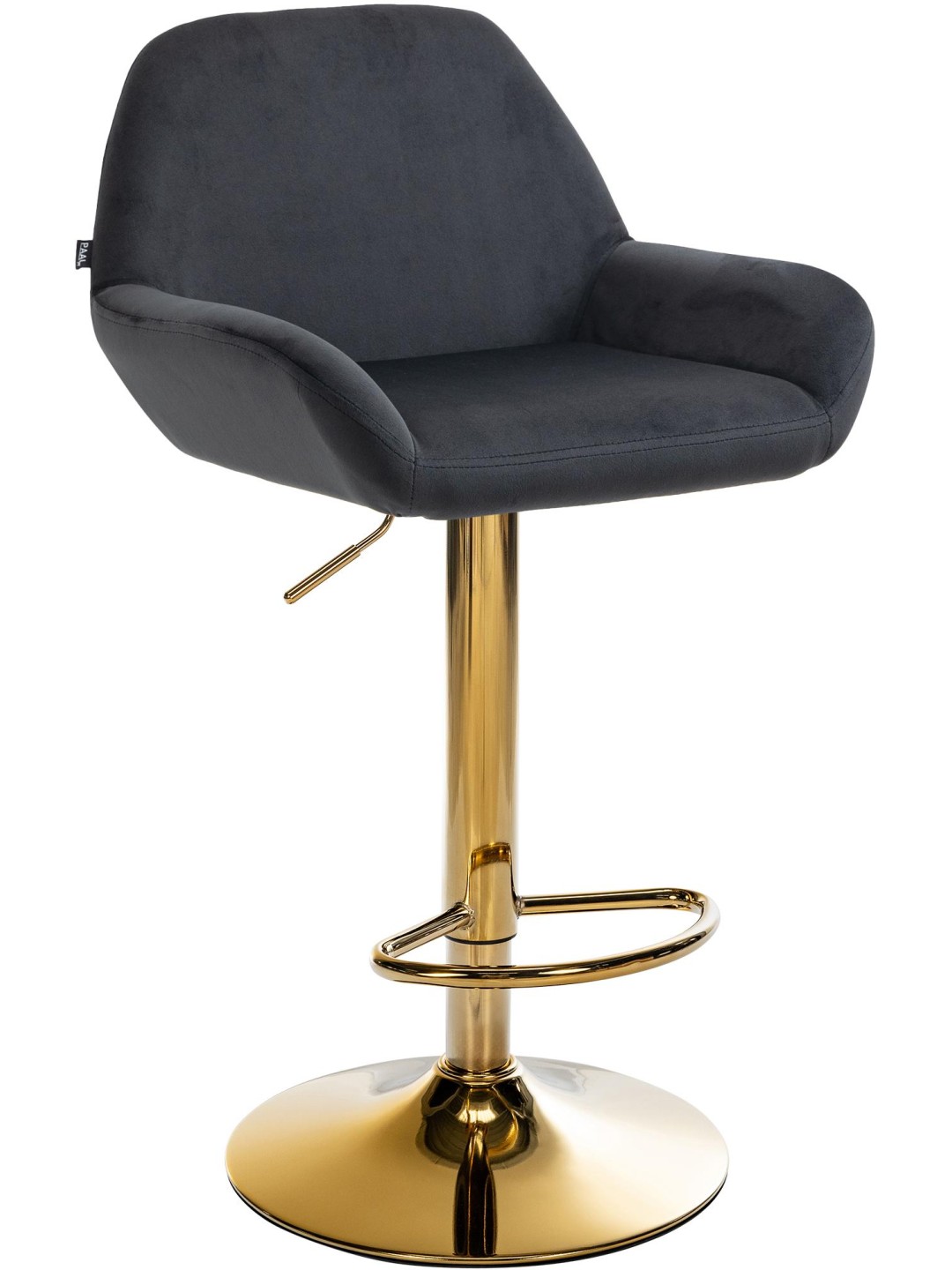 Scaun de bar Braga Gold Velvet, negru