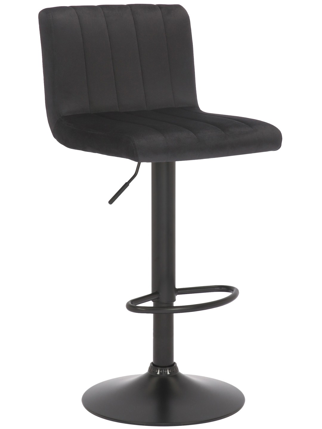 Scaun de bar Jamie catifea, negru