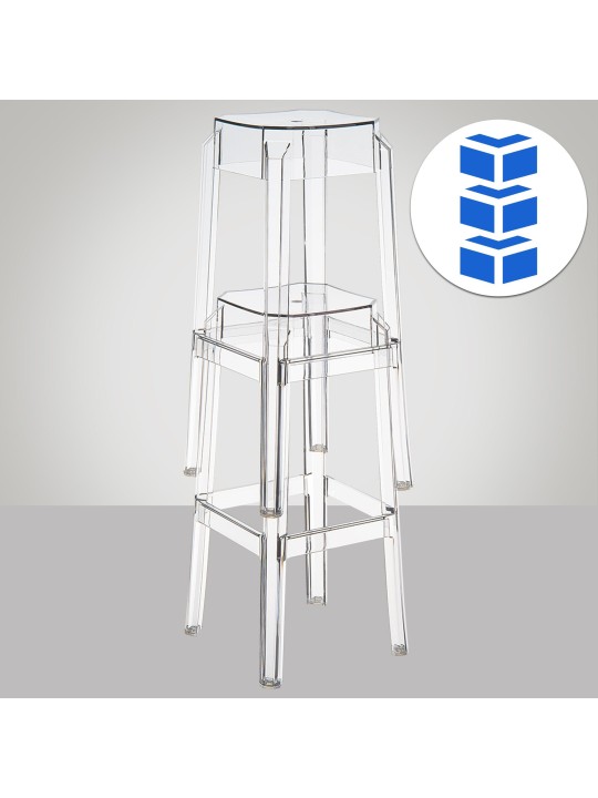 Scaun de bar Fox, transparent