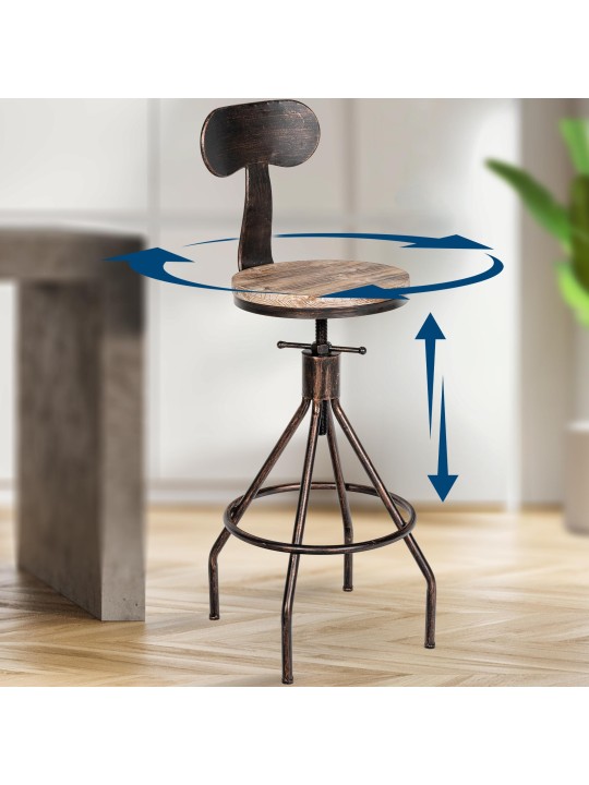 Scaun de bar Hanam, bronz
