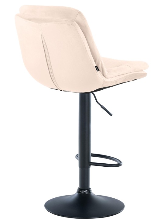 Scaun de bar catifea dafin, crem Scaun de bar catifea dafin, crem
