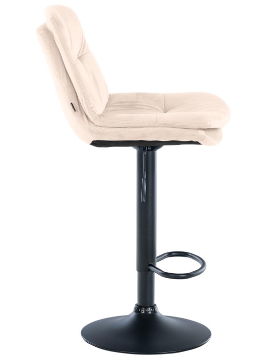 Scaun de bar catifea dafin, crem Scaun de bar catifea dafin, crem