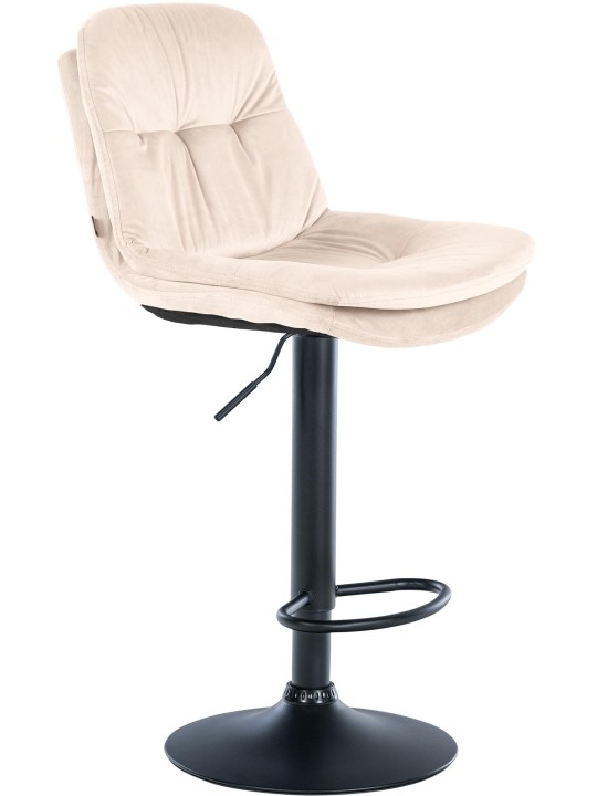 Scaun de bar catifea dafin, crem Scaun de bar catifea dafin, crem