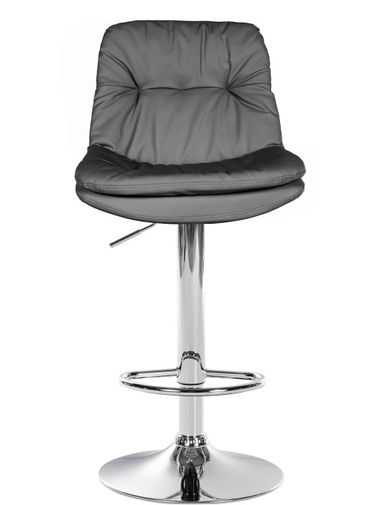 Scaun de bar Laurel imitatie piele crom, gri