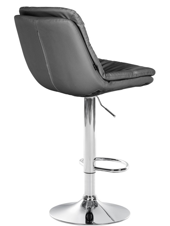Scaun de bar Laurel imitatie piele crom, gri