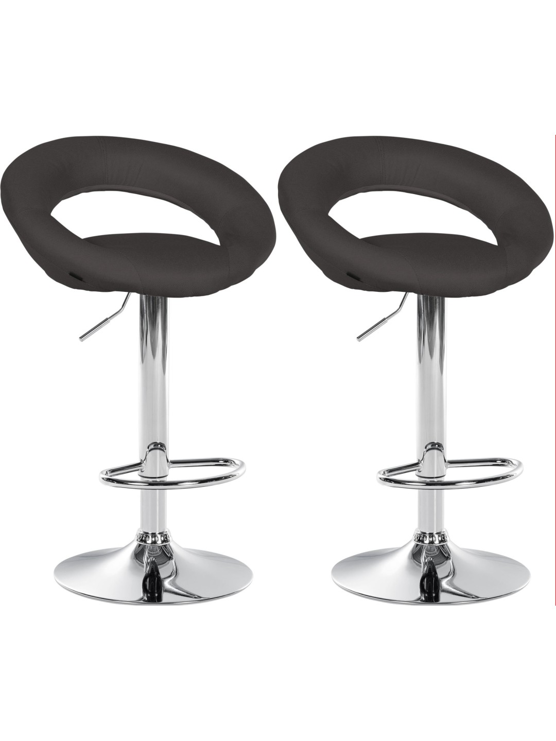 Set de 2 scaune de bar Olinda material textil crom, gri închis