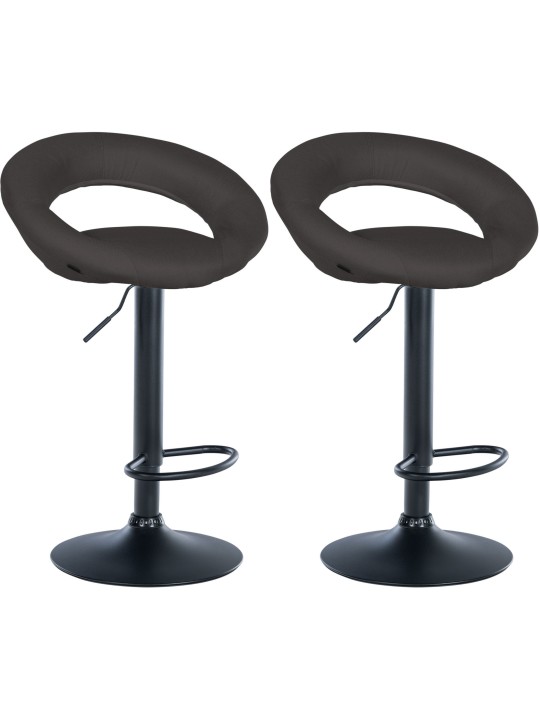 Set de 2 scaune de bar Olinda material textil negru, gri închis
