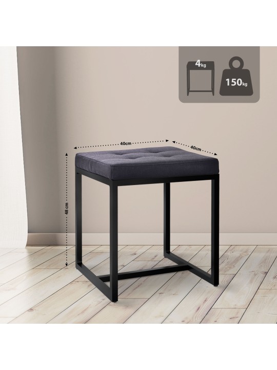 Taburet Barci B material textil, negru Taburet Barci B material textil, negru