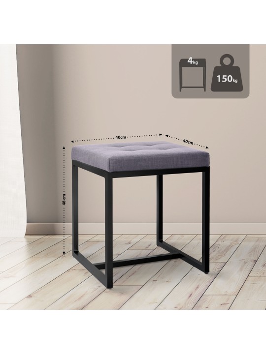 Taburet Barci B material textil, gri închis Taburet Barci B material textil, gri închis