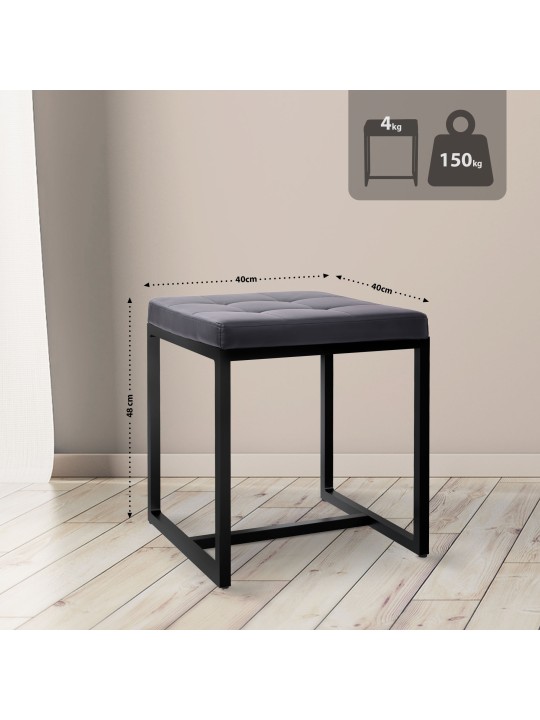 Taburet Barci B piele artificială, negru Taburet Barci B piele artificială, negru