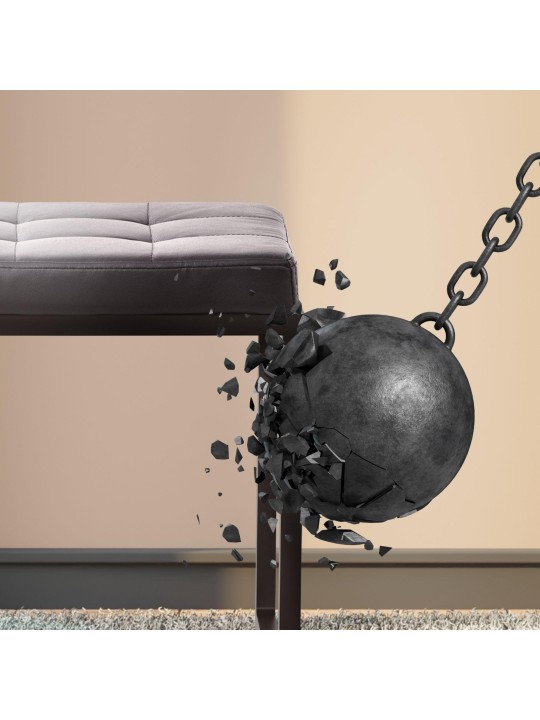 Taburet Barci B piele artificială, negru Taburet Barci B piele artificială, negru