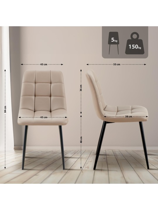 Scaun sufragerie Antibes piele artificială, taupe Scaun sufragerie Antibes piele artificială, taupe