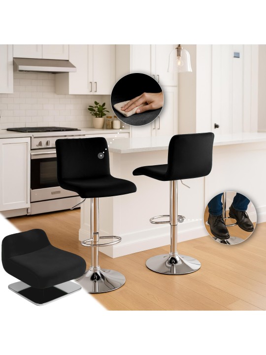 Scaun de bar Hoover catifea C, negru