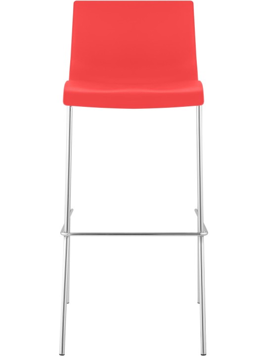 Scaun de bar Hoover cromat cadru de 4 picioare, roșu