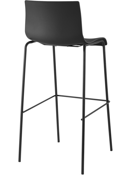 Set de 2 scaune de bar Hoover din plastic cadru de 4 picioare, negru Set de 2 scaune de bar Hoover din plastic cadru de 4 picioare, negru