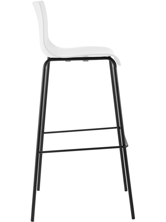 Set de 2 scaune de bar Hoover din plastic cadru de 4 picioare, alb Set de 2 scaune de bar Hoover din plastic cadru de 4 picioare, alb