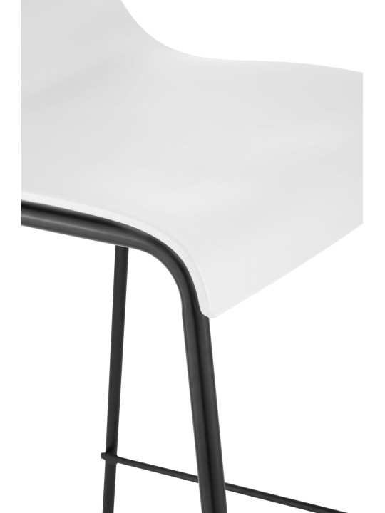 Set de 2 scaune de bar Hoover din plastic cadru de 4 picioare, alb Set de 2 scaune de bar Hoover din plastic cadru de 4 picioare, alb