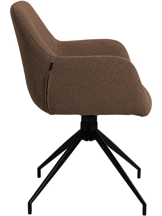 Scaun de sufragerie Merlinda material Teddy, maro Scaun de sufragerie Merlinda material Teddy, maro