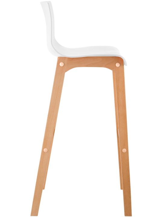 Scaun de bar Hoover Natura cadru de 4 picioare, alb
