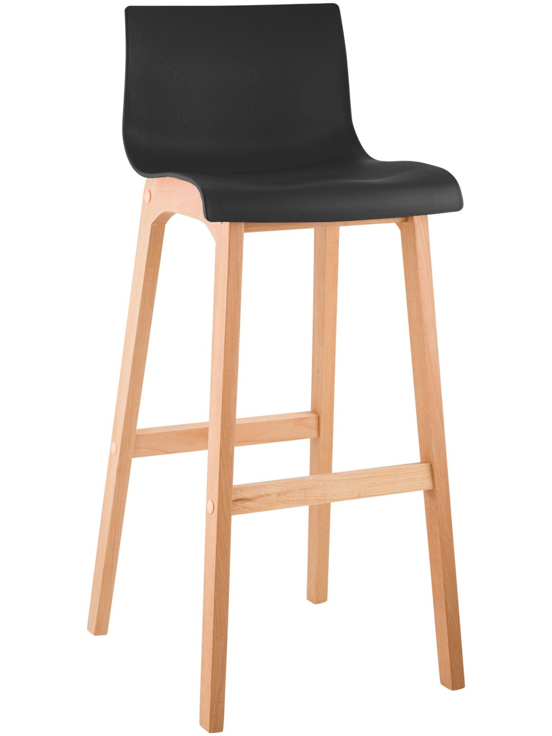 Scaun de bar Hoover Natura cadru de 4 picioare, negru