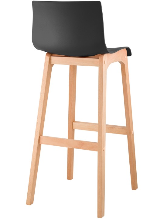 Scaun de bar Hoover Natura cadru de 4 picioare, negru