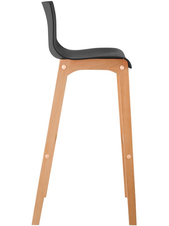 Scaun de bar Hoover Natura cadru de 4 picioare, negru