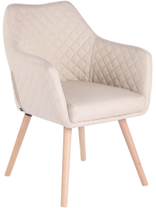 Scaun de sufragerie Gent material natura, crem Scaun de sufragerie Gent material natura, crem