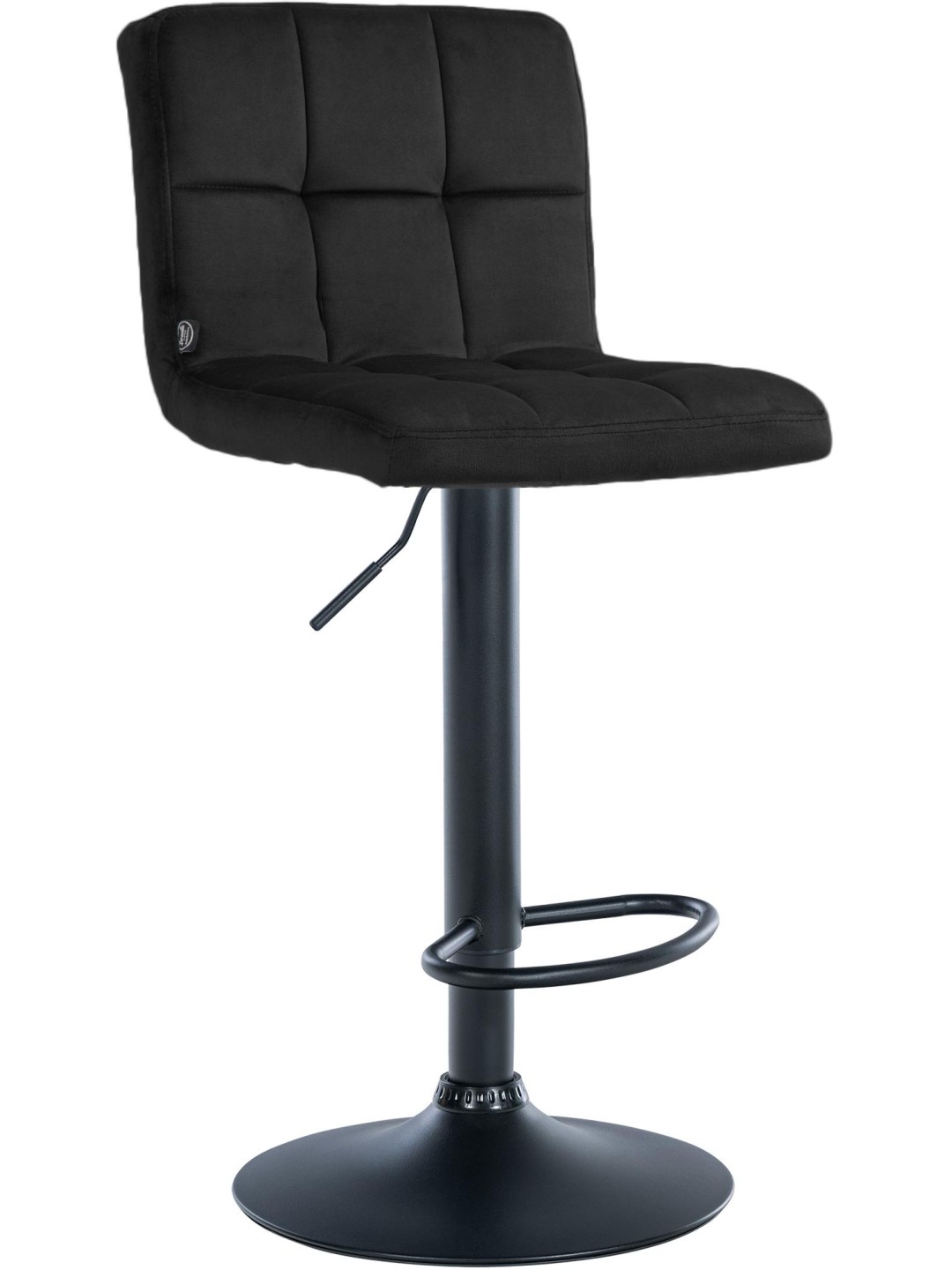 Scaun de bar catifea Peru, negru