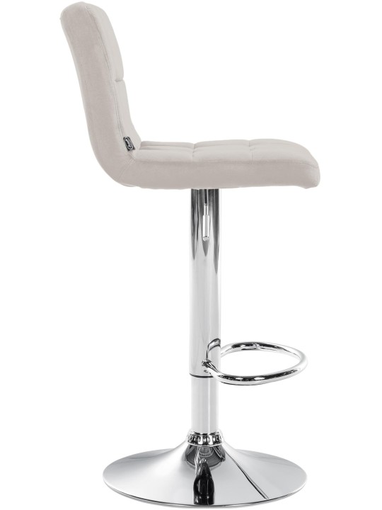 Scaun bar Peru catifea cromat, crem