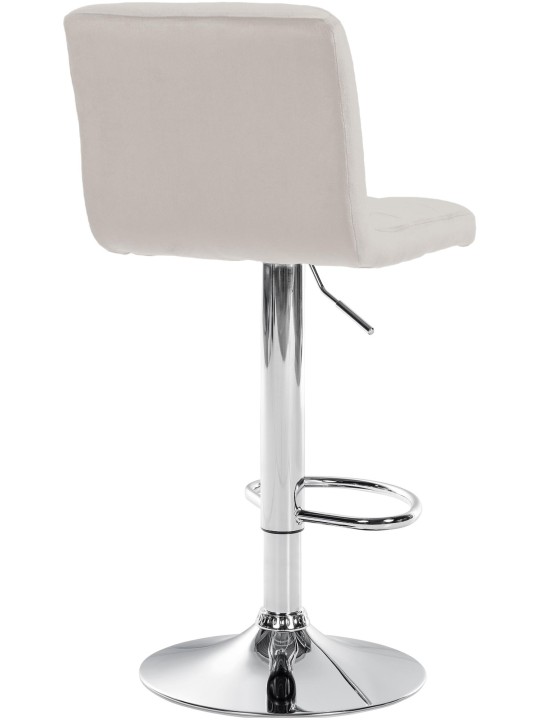 Scaun bar Peru catifea cromat, crem