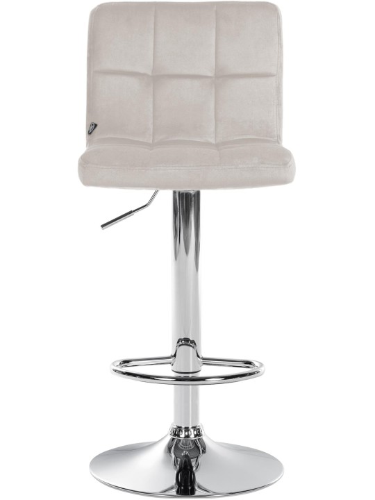 Scaun bar Peru catifea cromat, crem