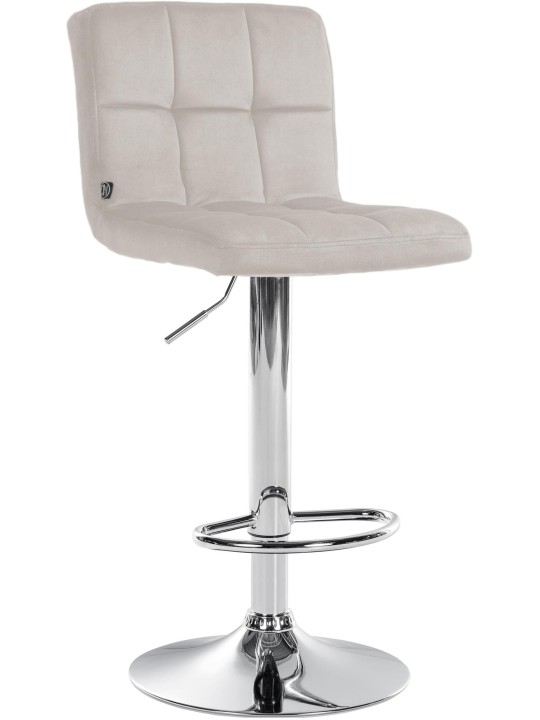 Scaun bar Peru catifea cromat, crem