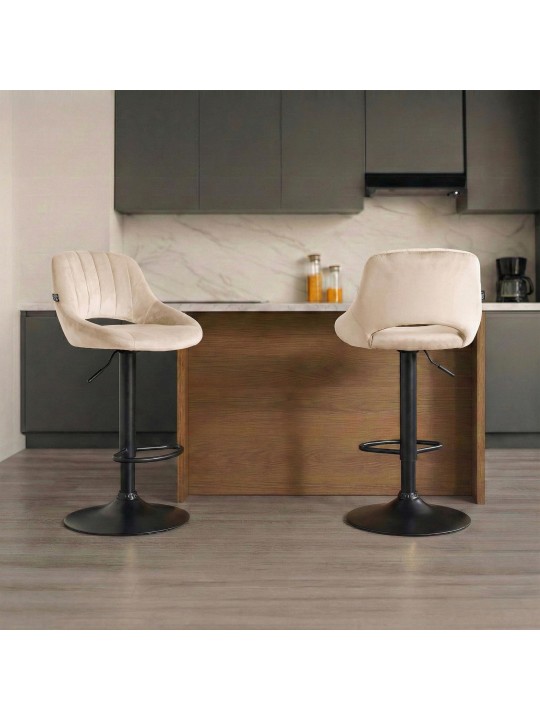 Scaun bar Milet catifea, crem Scaun bar Milet catifea, crem
