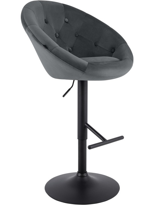 Scaun de bar London catifea negru, gri închis Scaun de bar London catifea negru, gri închis