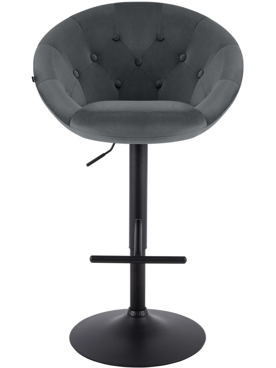 Scaun de bar London catifea negru, gri închis Scaun de bar London catifea negru, gri închis