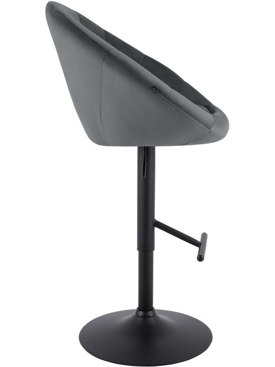 Scaun de bar London catifea negru, gri închis Scaun de bar London catifea negru, gri închis
