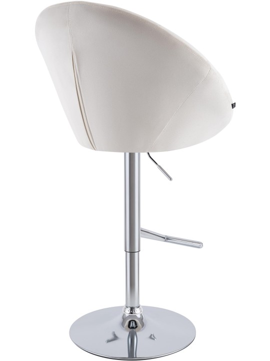 Scaun de bar London catifea crom, crem