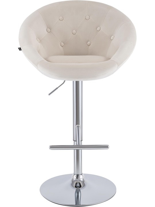 Scaun de bar London catifea crom, crem