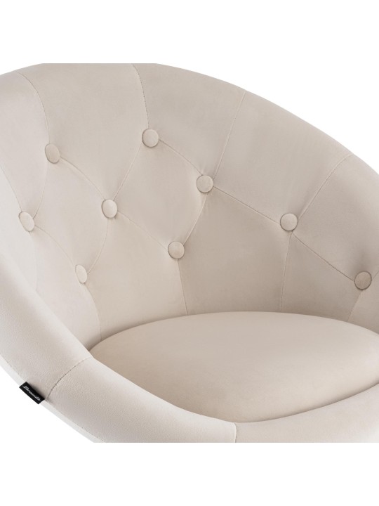 Scaun de bar London catifea crom, crem