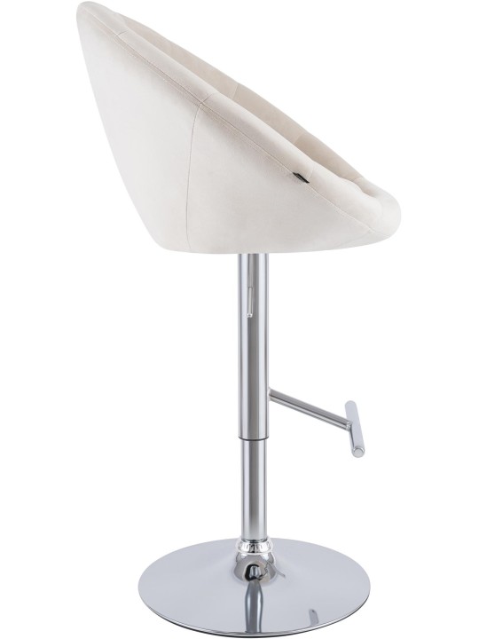 Scaun de bar London catifea crom, crem