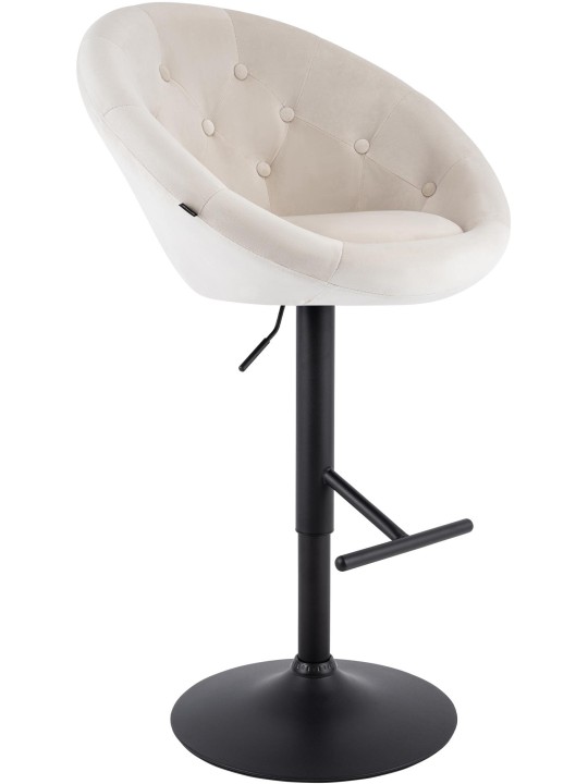 Scaun de bar London catifea negru, crem Scaun de bar London catifea negru, crem
