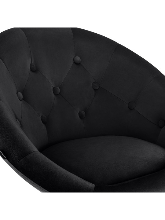 Scaun de bar London catifea crom, negru Scaun de bar London catifea crom, negru